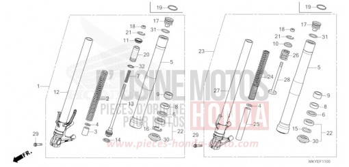 GABEL, VORNE CB650RAR de 2024